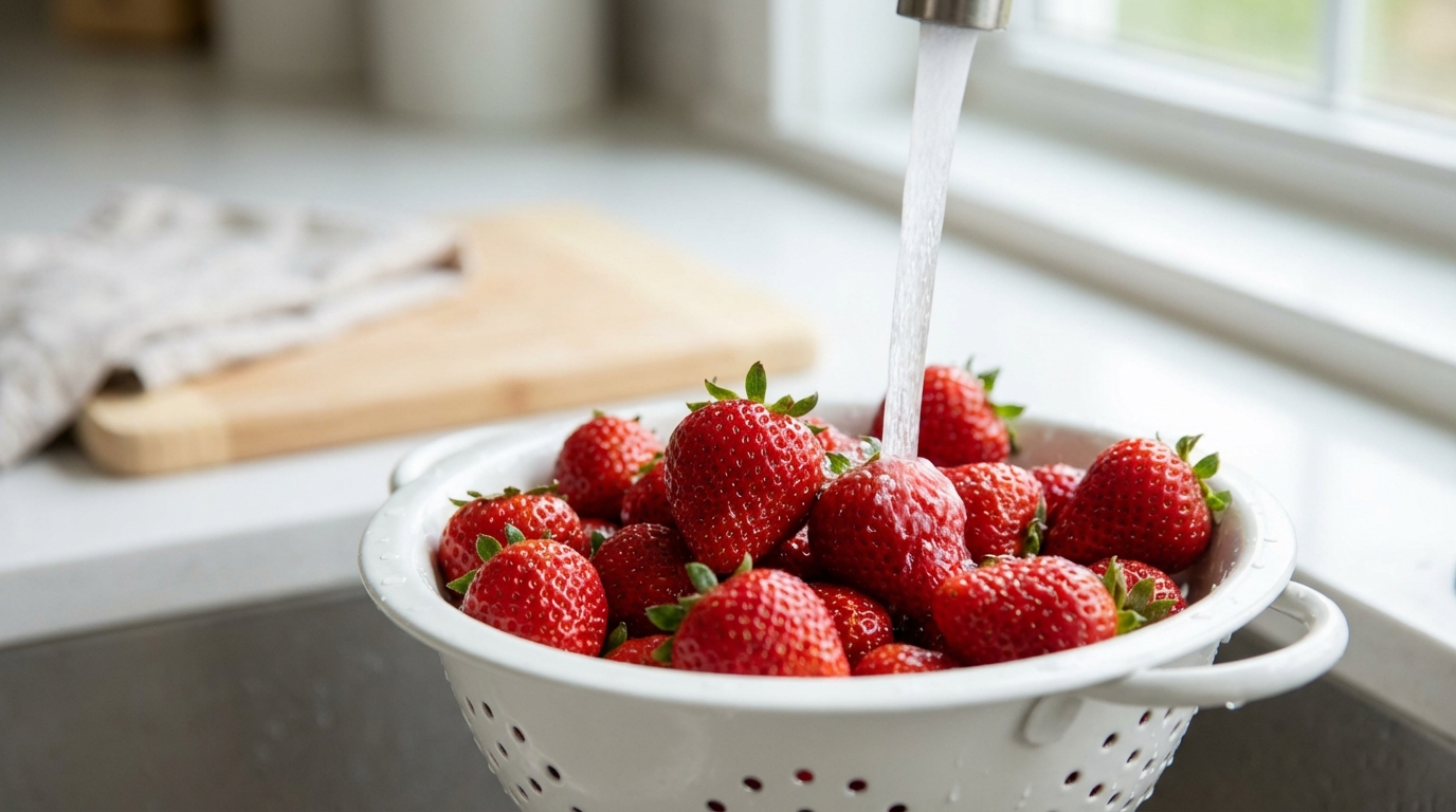 scopri il modo intelligente di lavare le fragole per conservarle più a lungo senza alterarne il gusto con l'aceto.