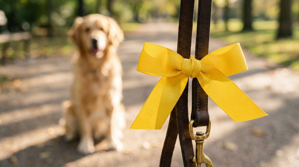 il nastro giallo al guinzaglio del cane è un importante segnale di attenzione che indica che il cane ha bisogno di spazio. scopri perché è fondamentale rispettare questo avvertimento per una passeggiata sicura e serena.