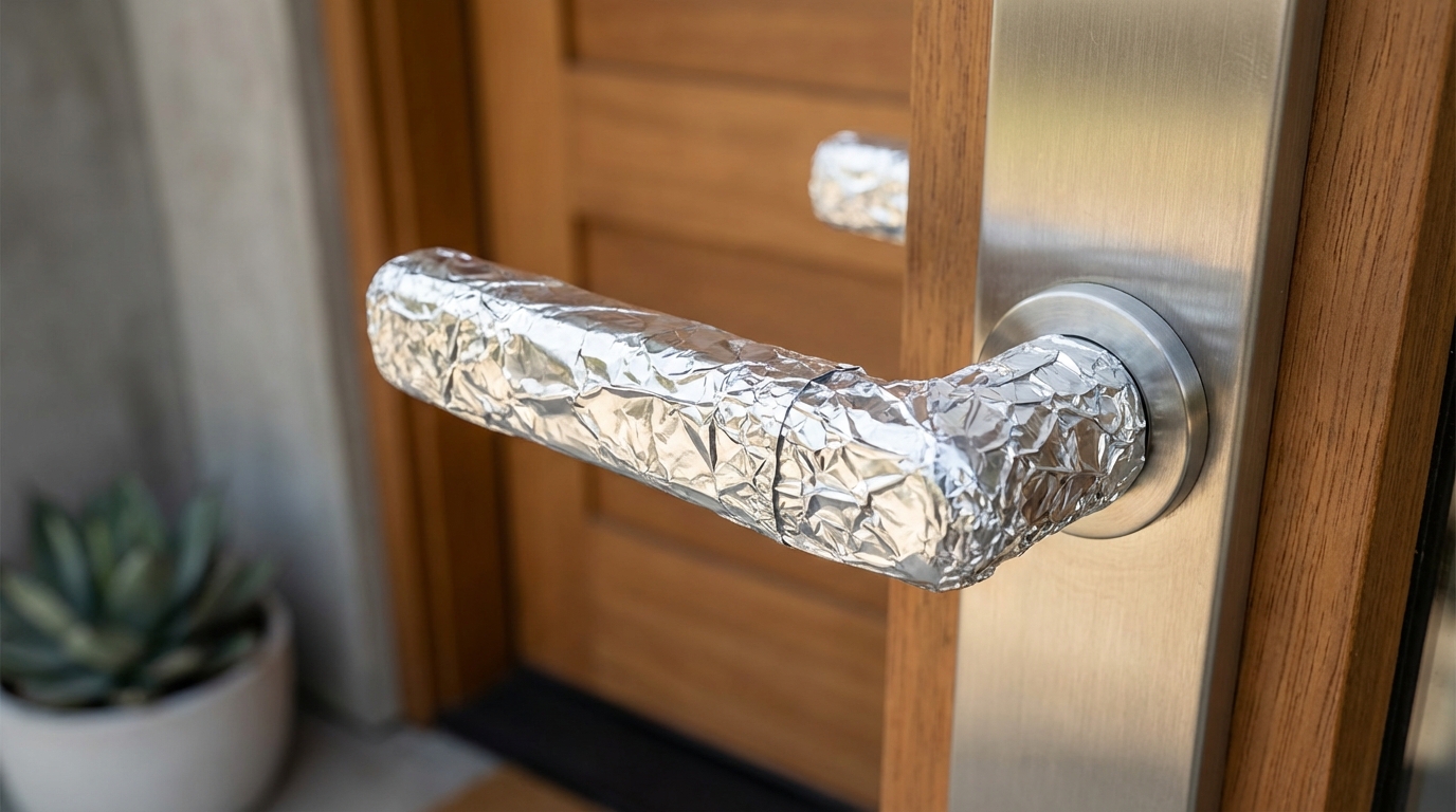 scopri il trucco infallibile con la carta stagnola sulla maniglia della porta, un metodo semplice e utilizzato da molte persone per migliorare la sicurezza e praticità.