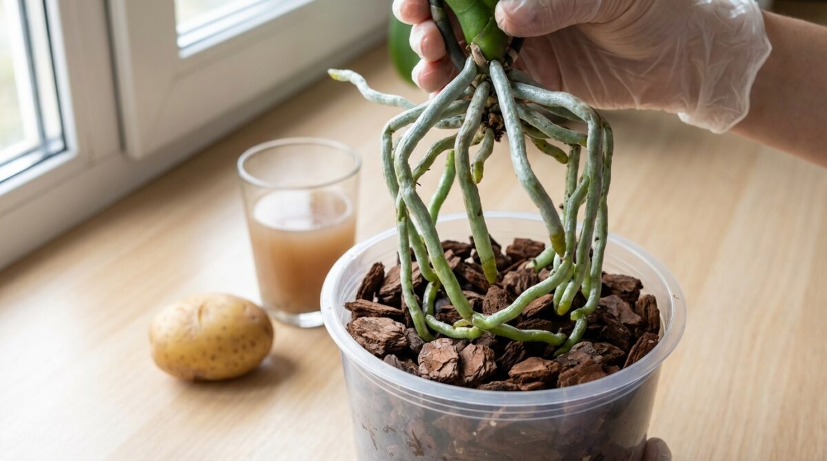 scopri come far rifiorire la tua orchidea quasi istantaneamente usando una semplice patata. metodo naturale e facile per donare nuova vita al tuo fiore.